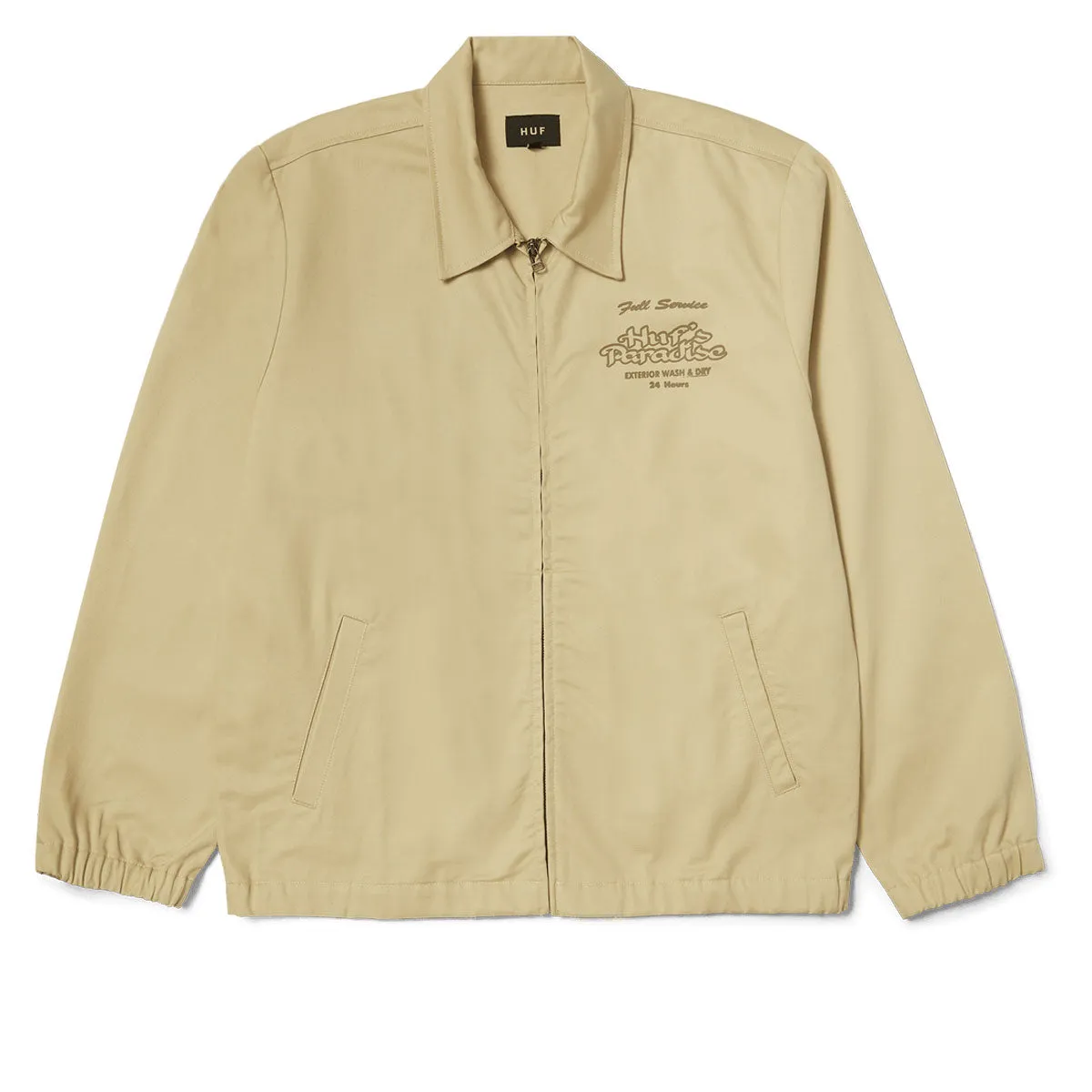 HUF Full Service Shop Jacket - Khaki Bonded Zippers