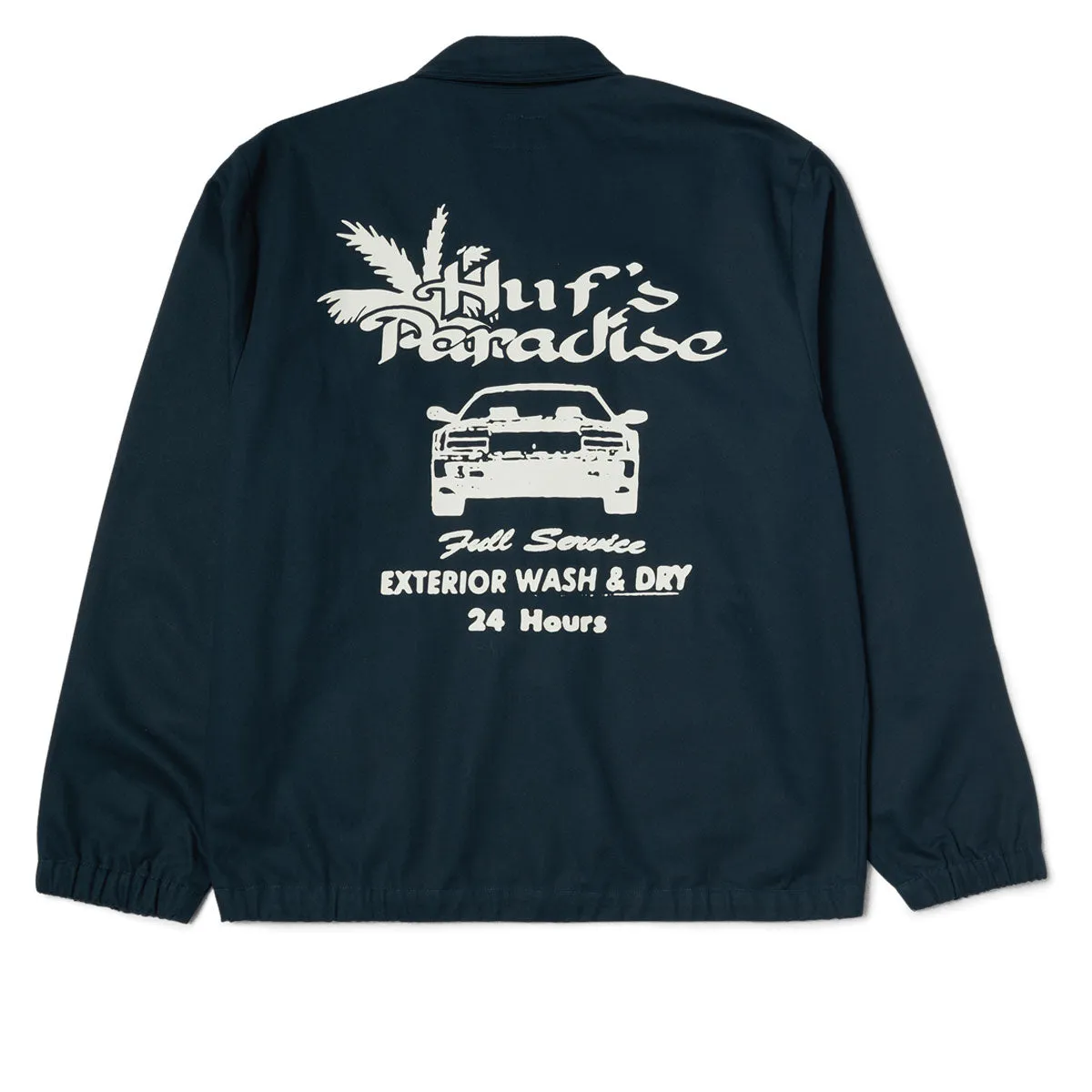 HUF Full Service Shop Jacket - Navy Durable Stitching High Collar Windguard