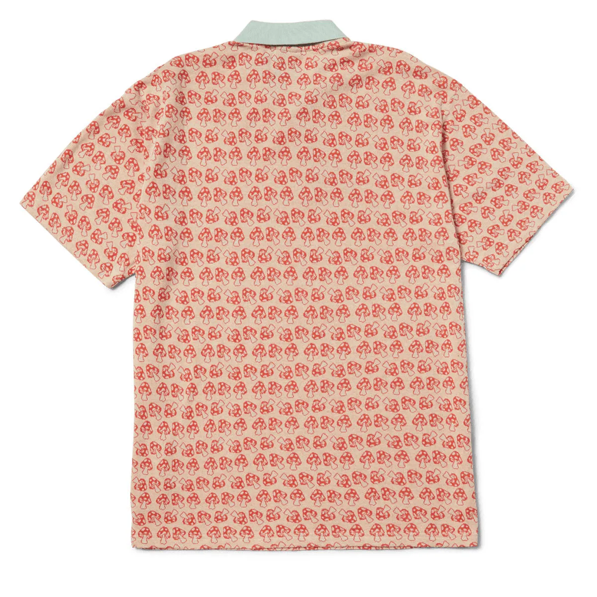 HUF Microdose Knit Polo Shirt - Red Work From Home