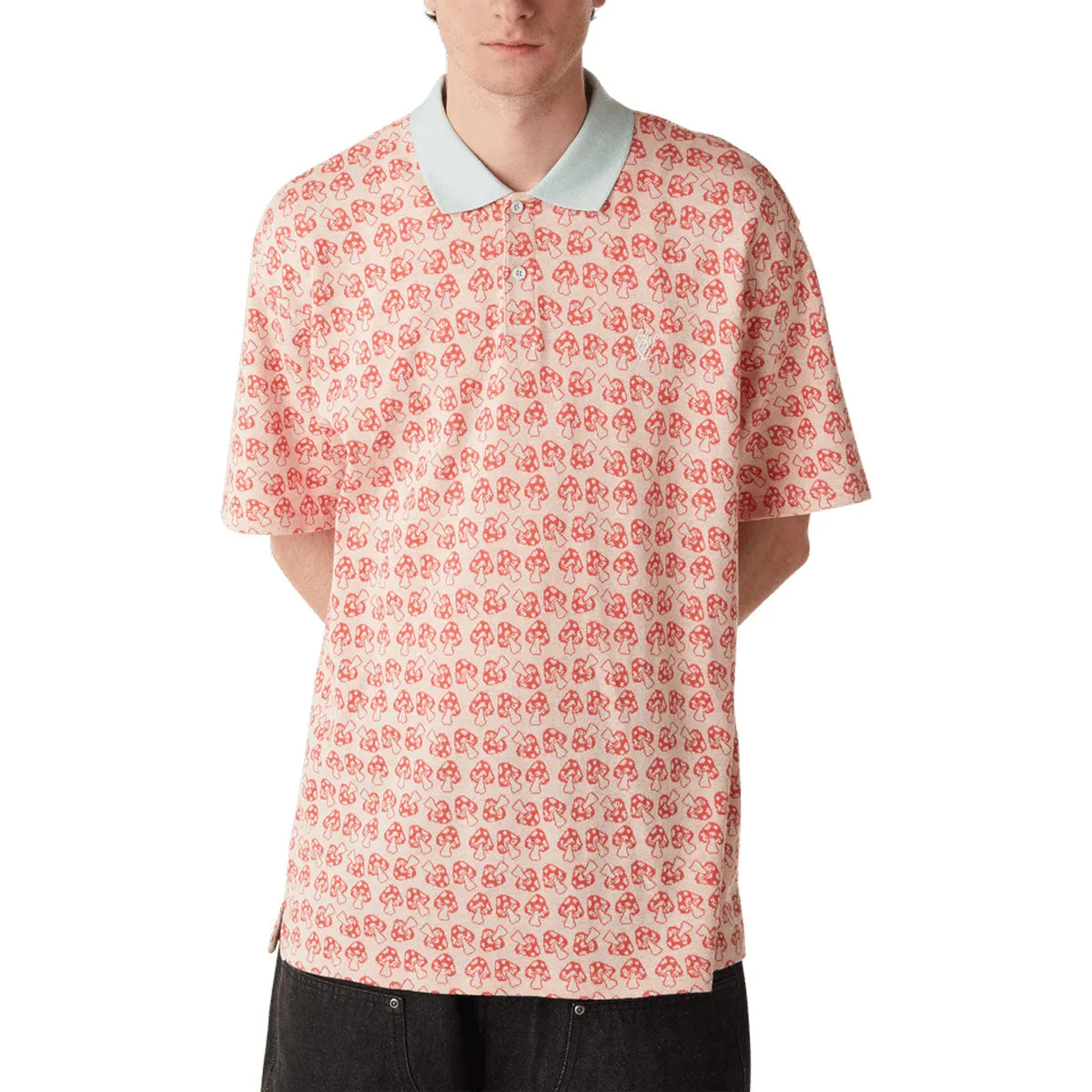 HUF Microdose Knit Polo Shirt - Red Urban Trend Exclusive Collection