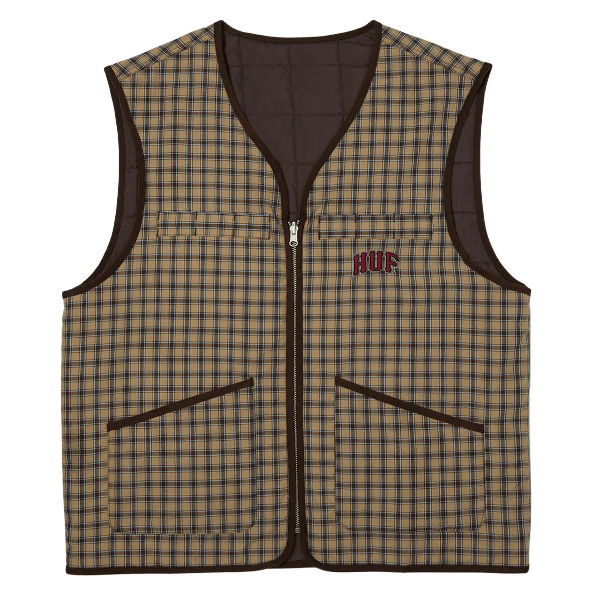 HUF Poynter Reversible Vest - Clay Noise Reduced Fabrics