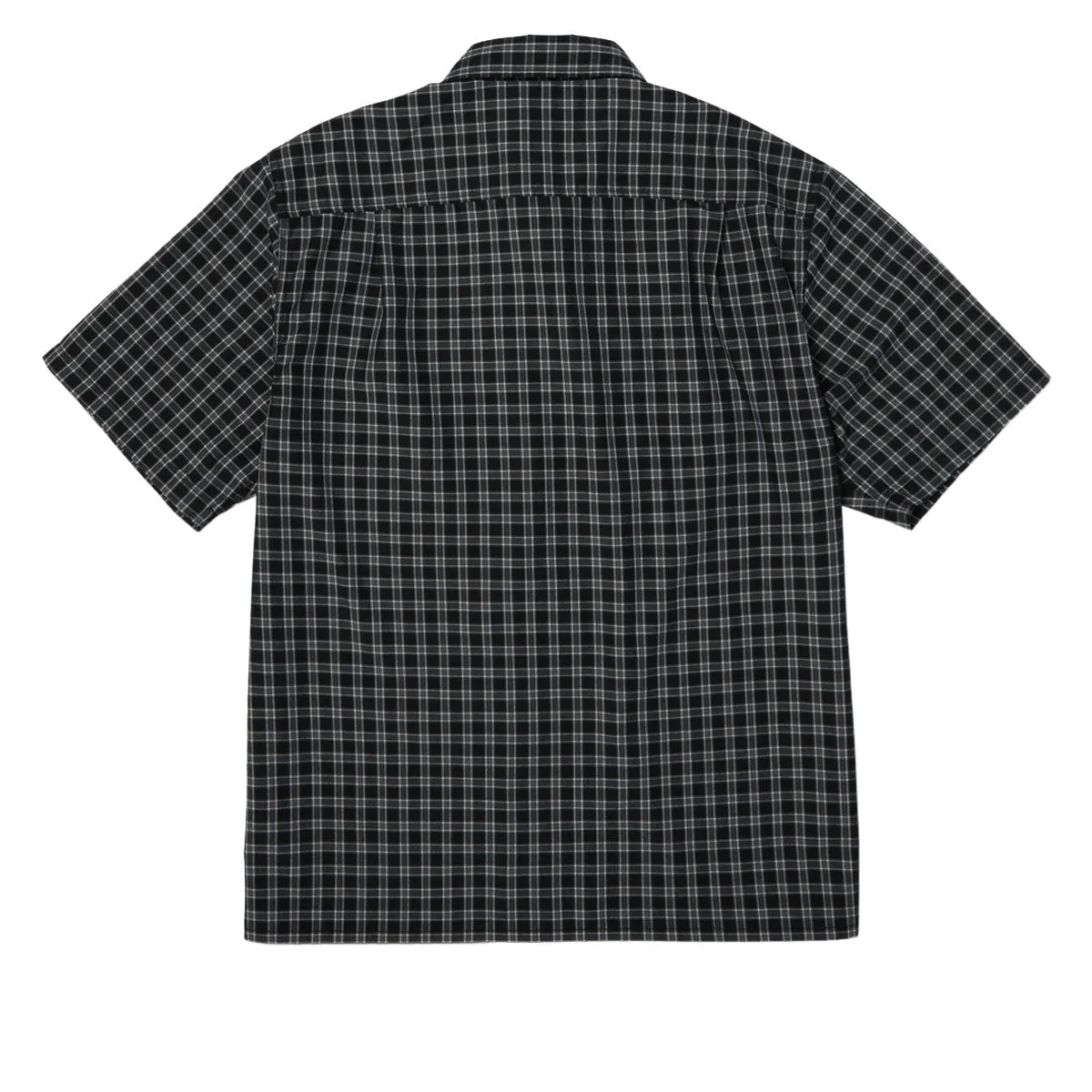Stylish Detail HUF Stretch Micro Plaid Shirt - Black