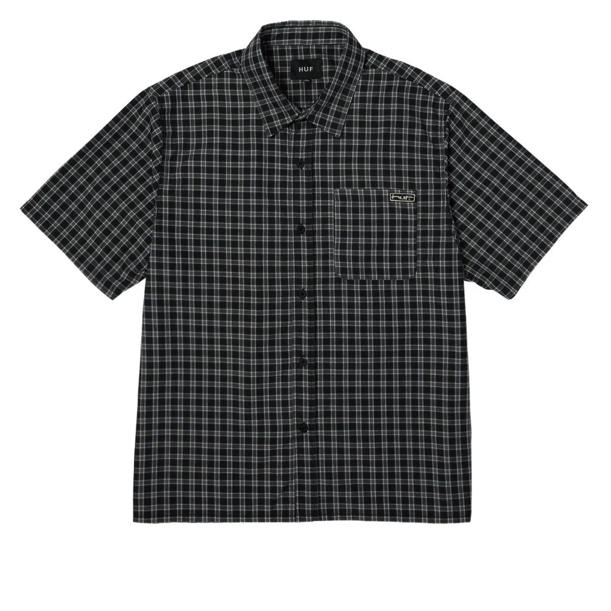 Friends Meetup HUF Stretch Micro Plaid Shirt - Black