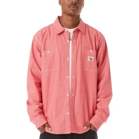 Standalone Option HUF Total Eclipse Chambray Long Sleeve Shirt - Red