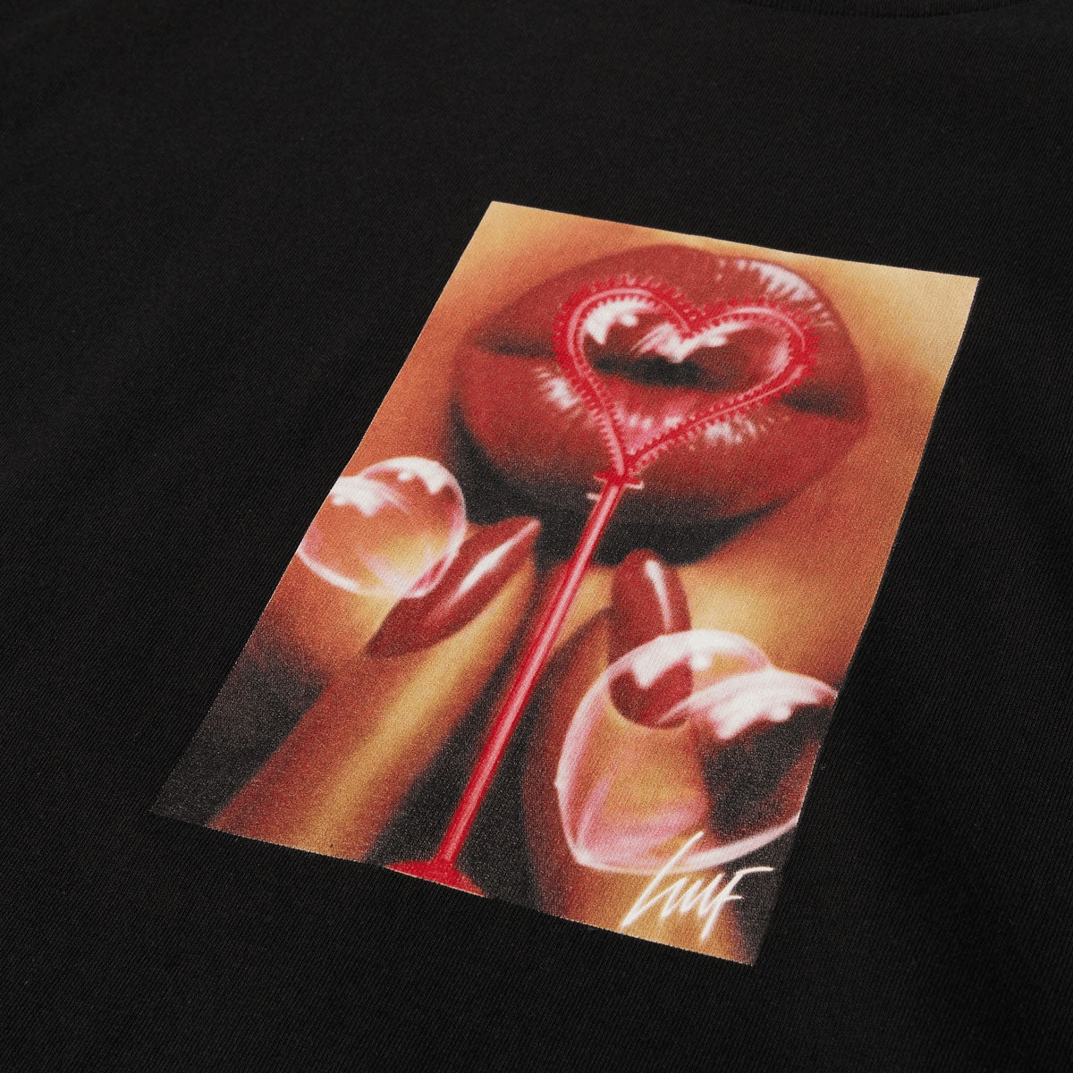 Printed Logo HUF Bubble T-Shirt - Black