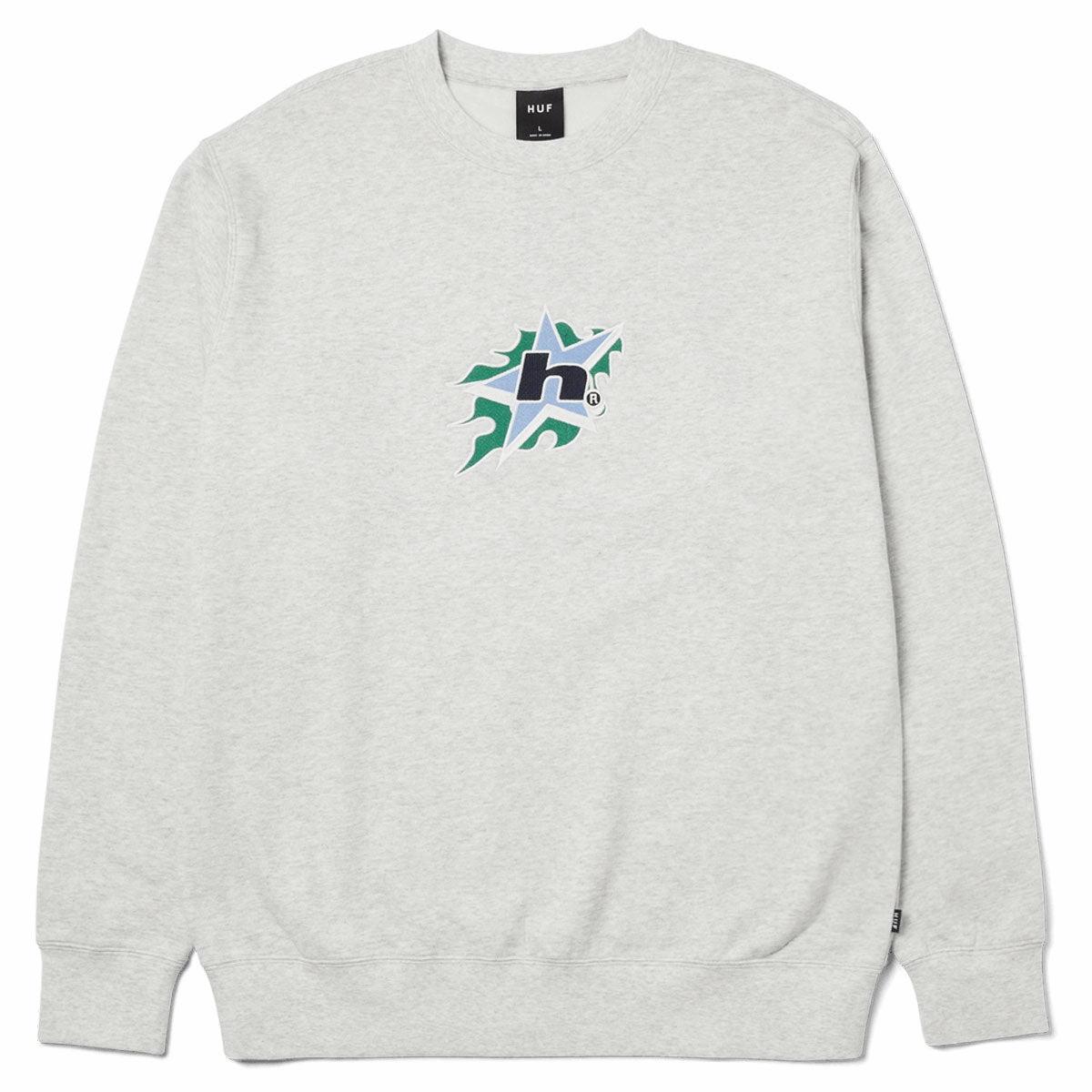 HUF H Bit Crewneck Sweatshirt - Ash Sport Day Festival wear