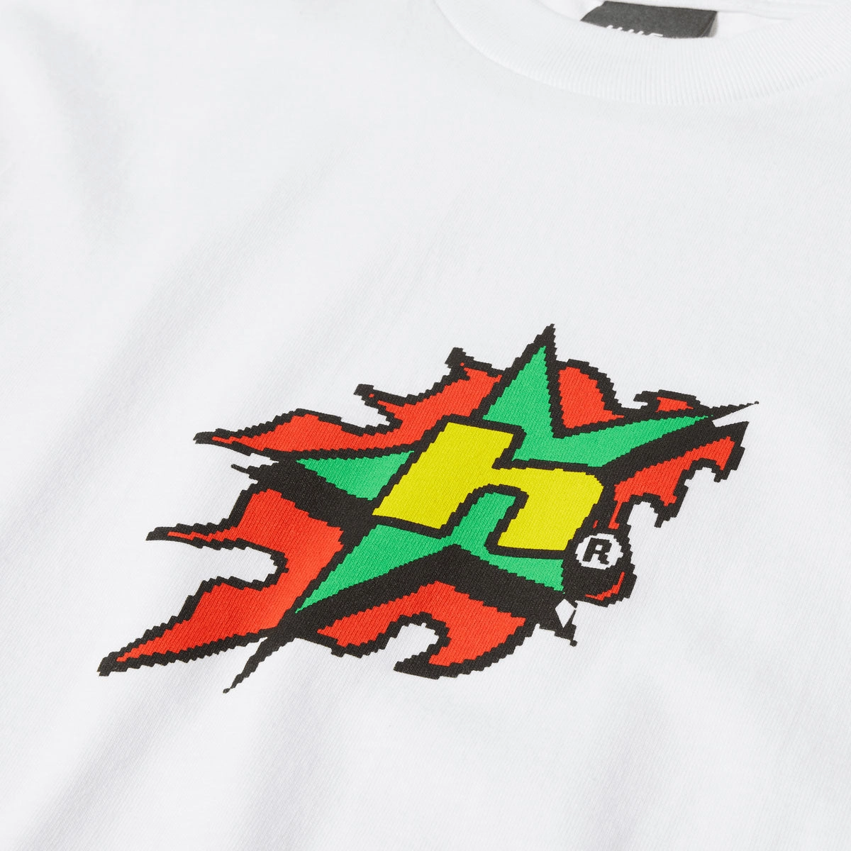 Loose Fit SeamlessSidePanels HUF H Bit T-Shirt - White