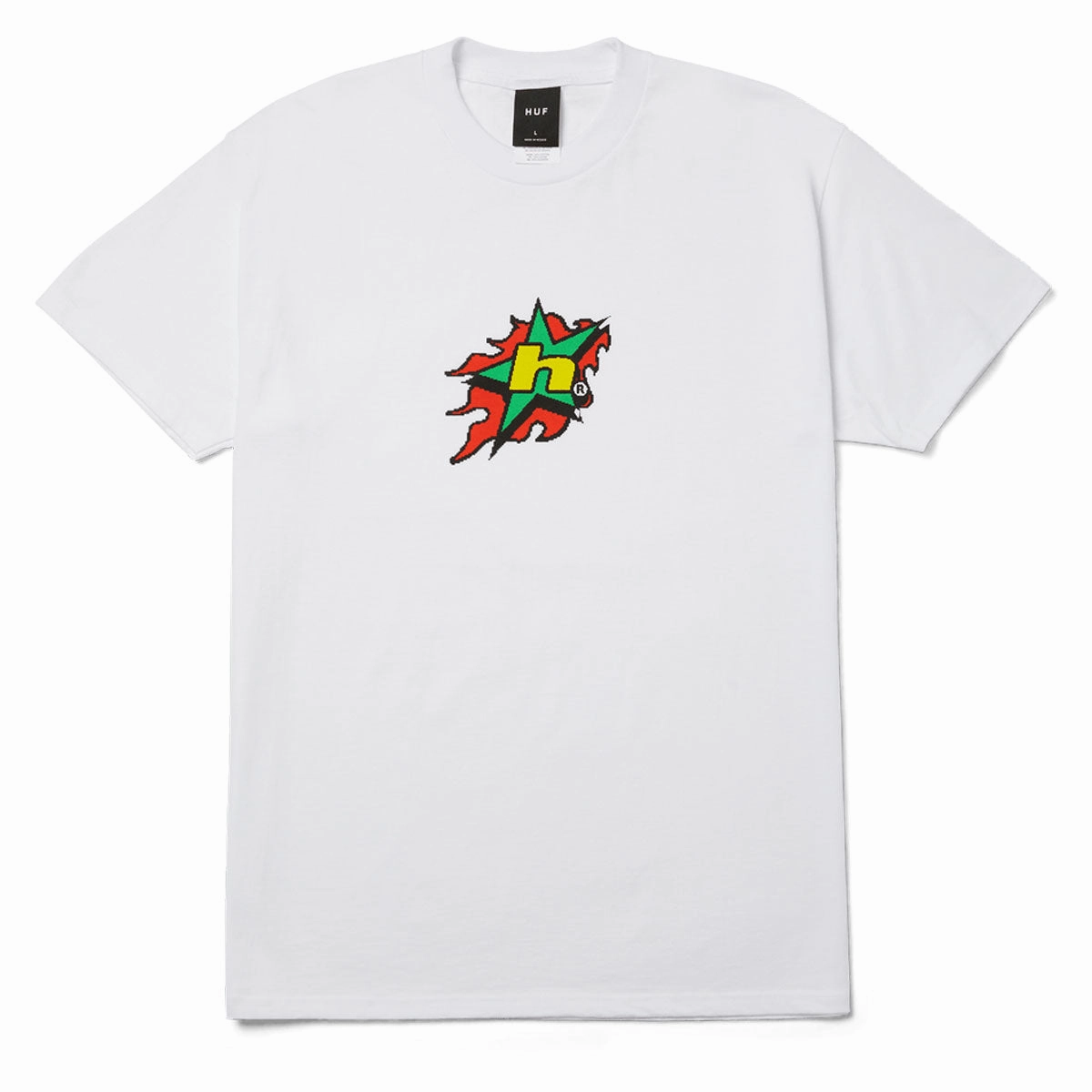HUF H Bit T-Shirt - White Biodegradable Textile Versatile Layer