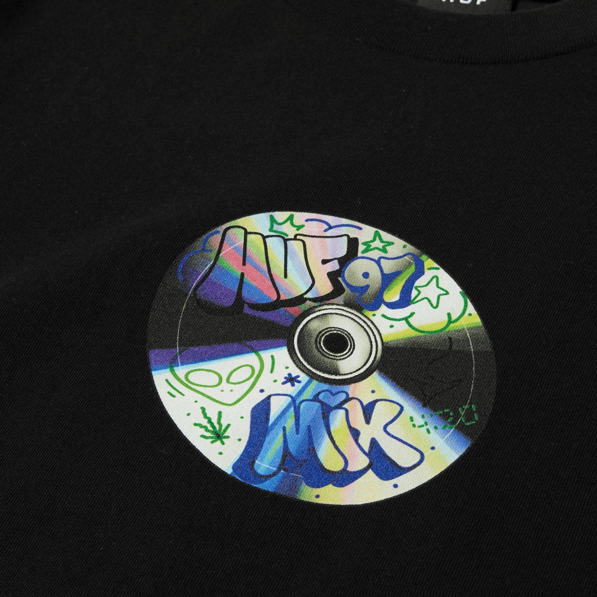 Sporty Appeal High-Quality Cotton HUF Playlist T-Shirt - Black