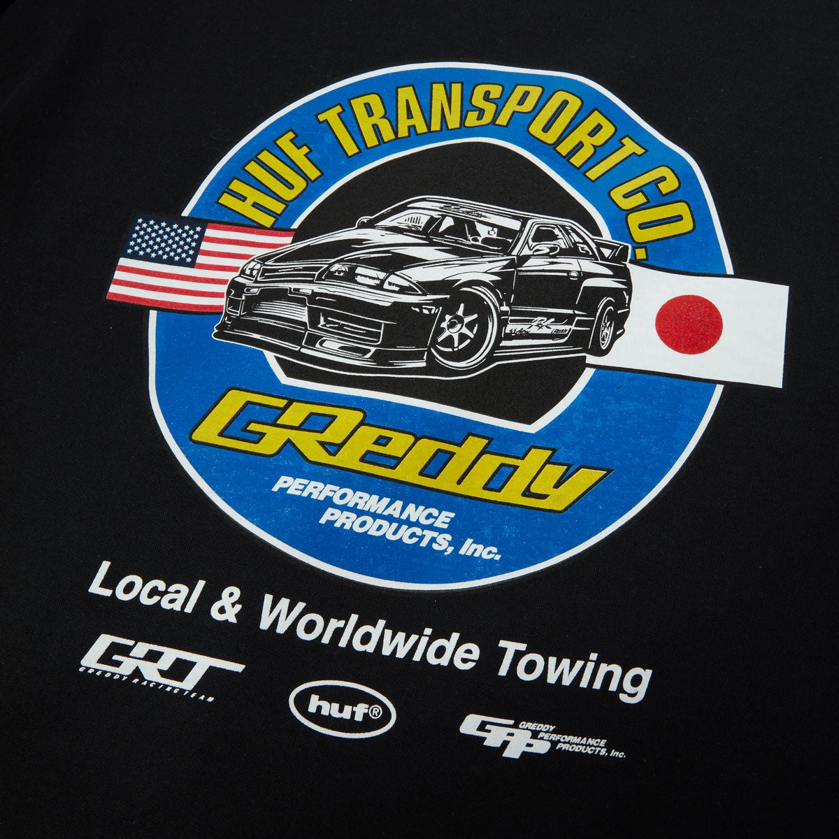 HUF x Greddy Transport Sweatshirt - Black Matted look Multipack Deal