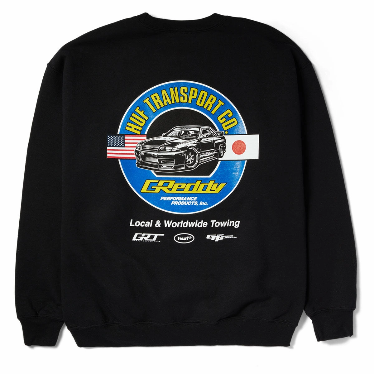 HUF x Greddy Transport Sweatshirt - Black DIY wear Active Apparel