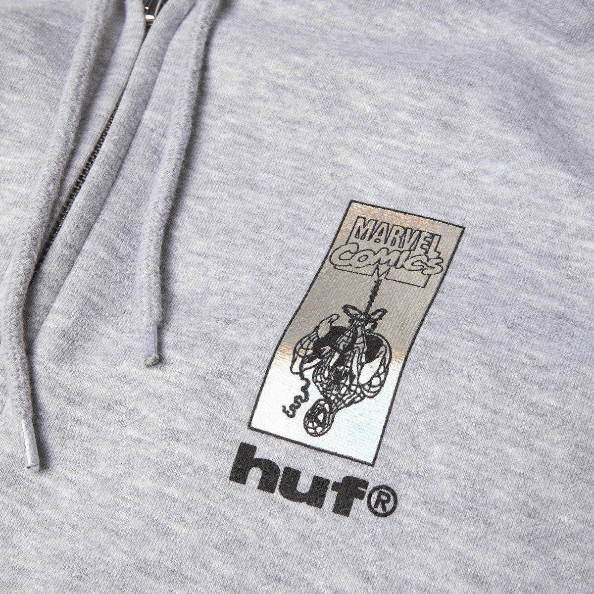 Polyester Blend skiing gear HUF x Spiderman Arachknight Full Zip Hoodie - Heather Grey