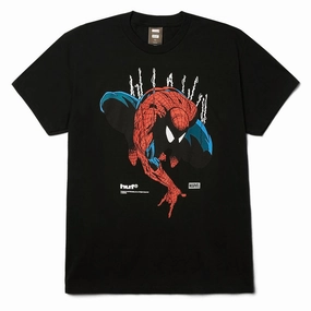 athletic style Relaxed Armhole Cut HUF x Spiderman Perceptions T-Shirt - Black