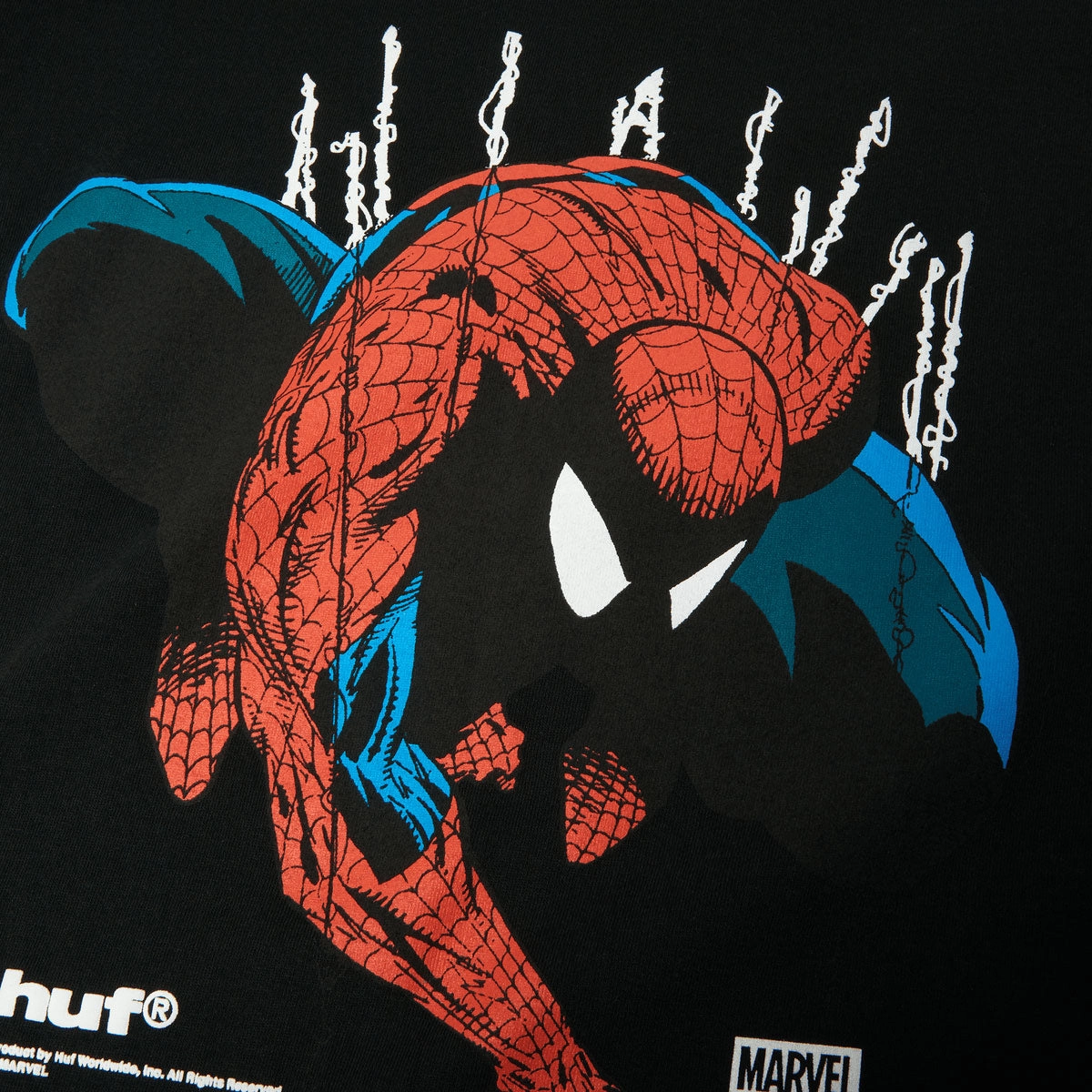 Flattering Shape HUF x Spiderman Perceptions T-Shirt - Black
