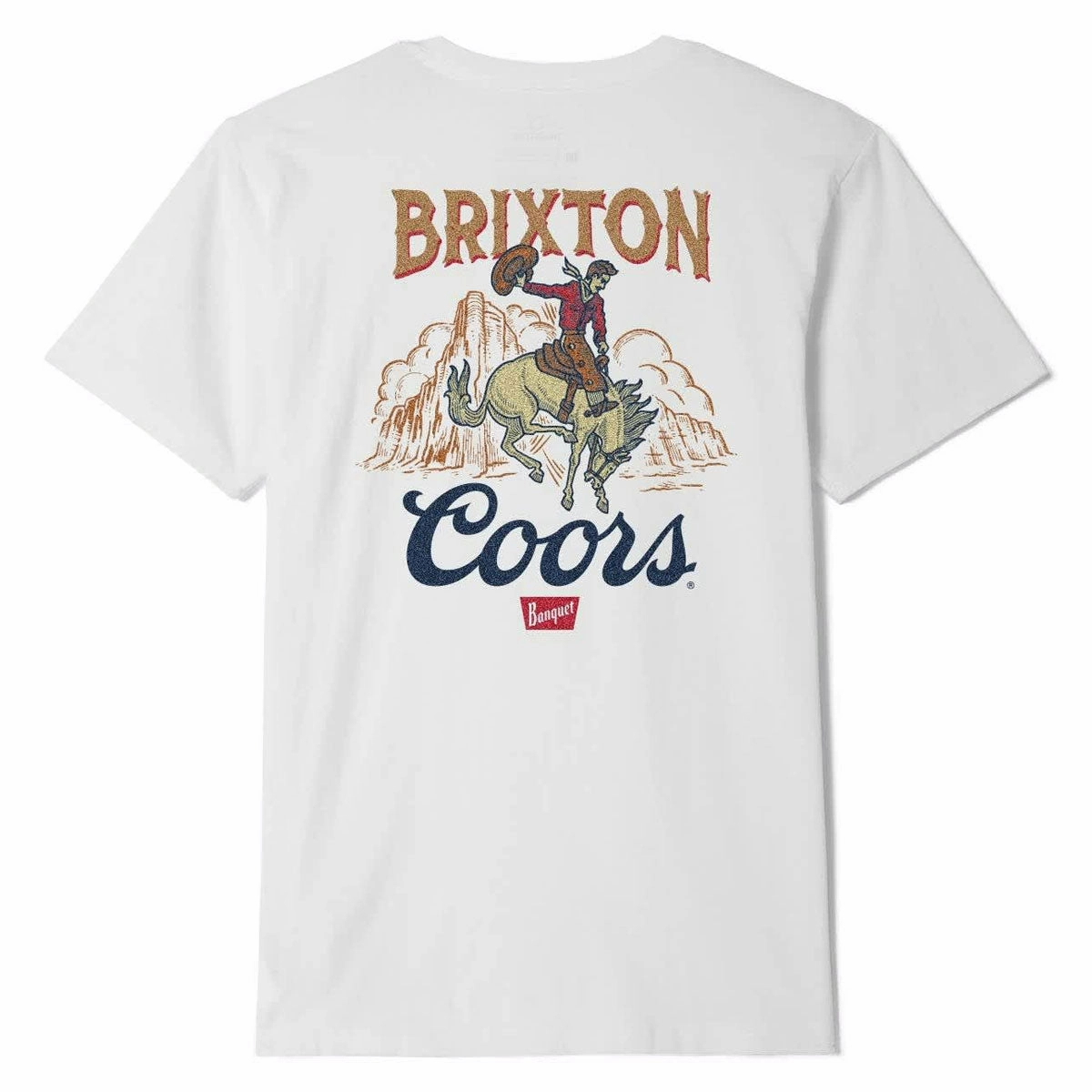 Minimalist Style Soft and Cozy Brixton x Coors Omaha T-Shirt - White