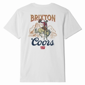 Minimalist Style Soft and Cozy Brixton x Coors Omaha T-Shirt - White