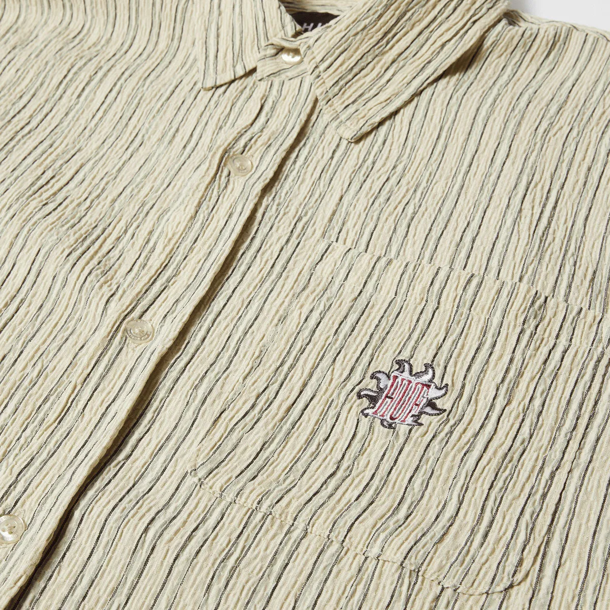 HUF Apollo Striped Shirt - Natural Button-up