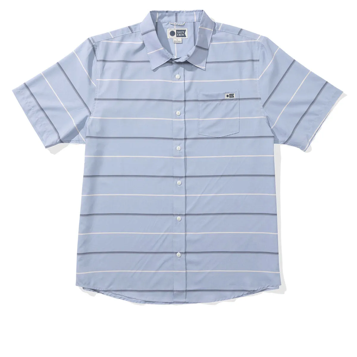 Salty Crew Skipper Tech Woven Shirt - Blue Fog Fitted Cut Tall Option