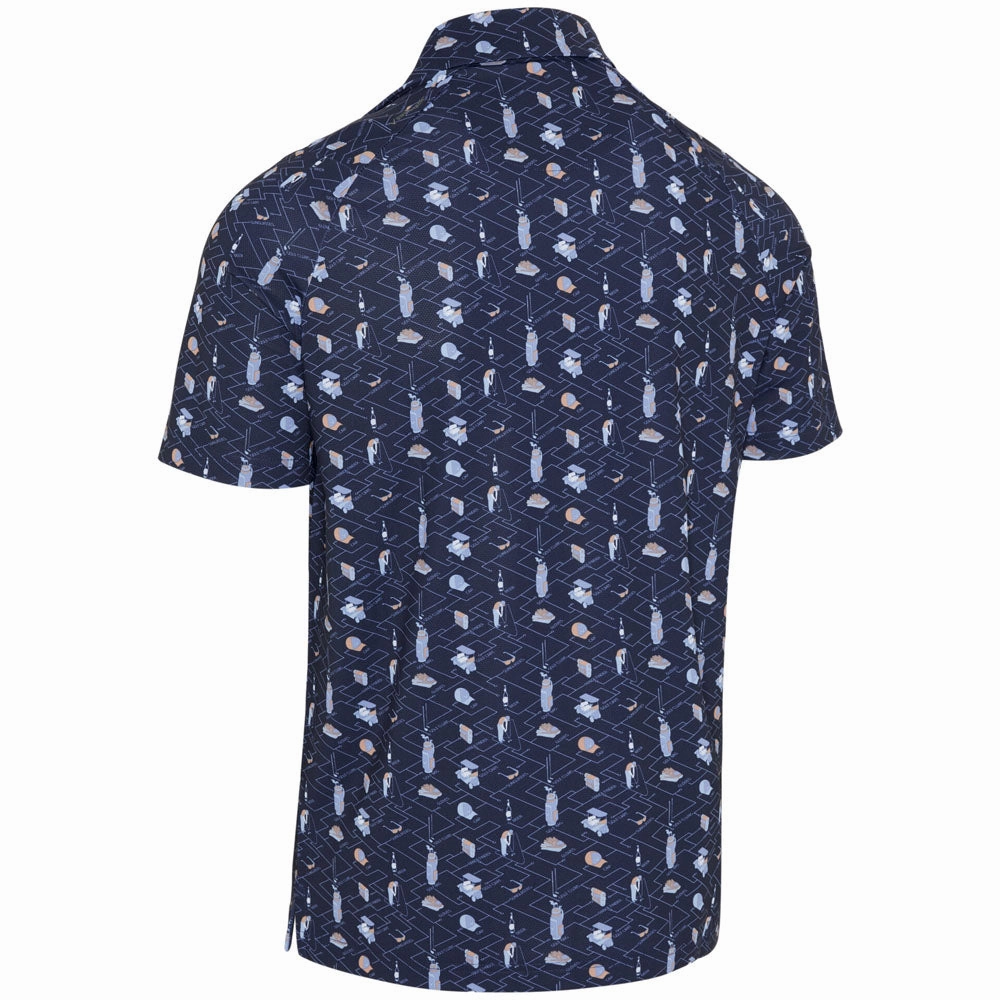 Callaway All Over Essential Print Polo Shirt - Peacoat AllSeasonWear Sporty Layer Look