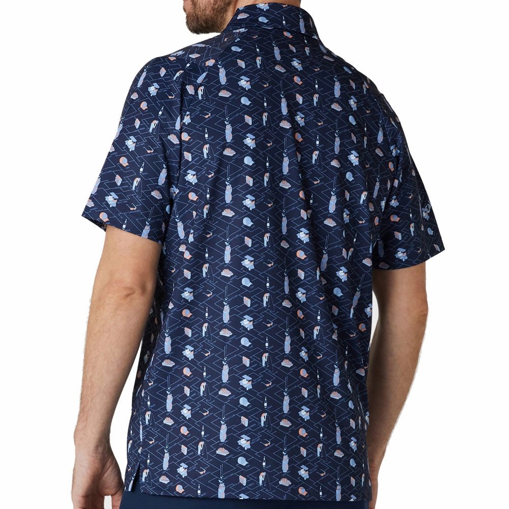 Callaway All Over Essential Print Polo Shirt - Peacoat Best Seller