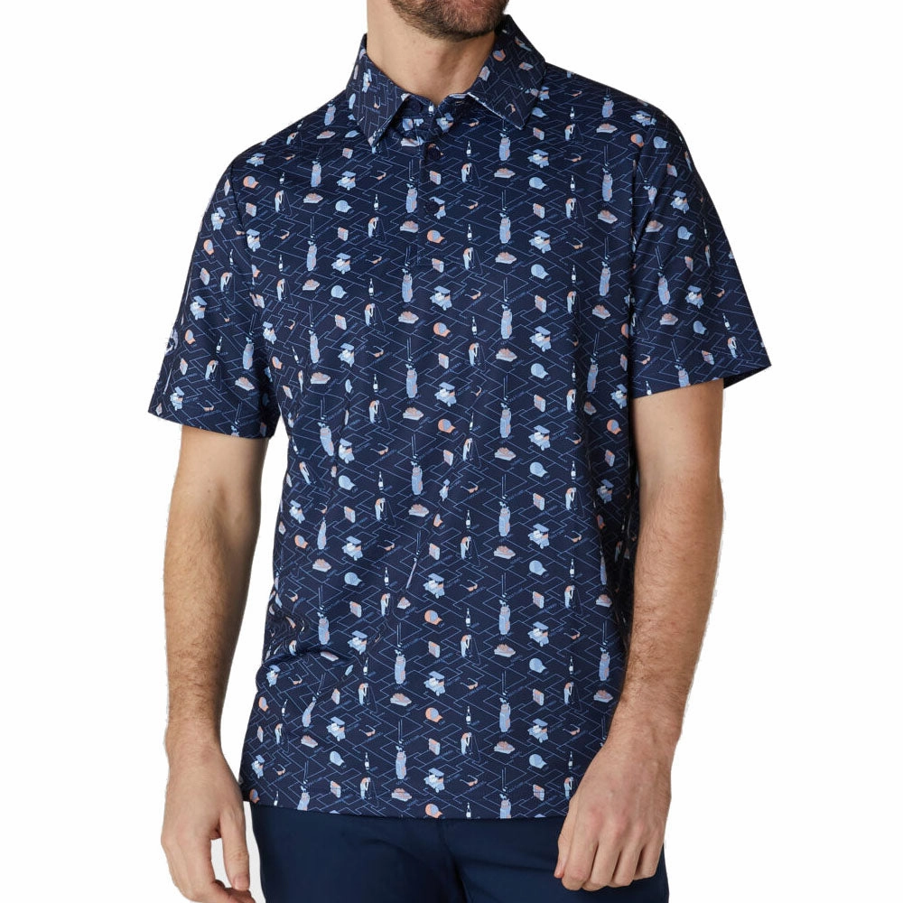 Sophisticated Casual Callaway All Over Essential Print Polo Shirt - Peacoat