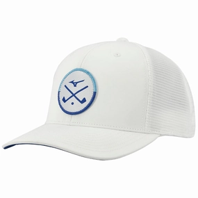 classic accessory Mizuno Crossed Clubs Mesh Cap - White