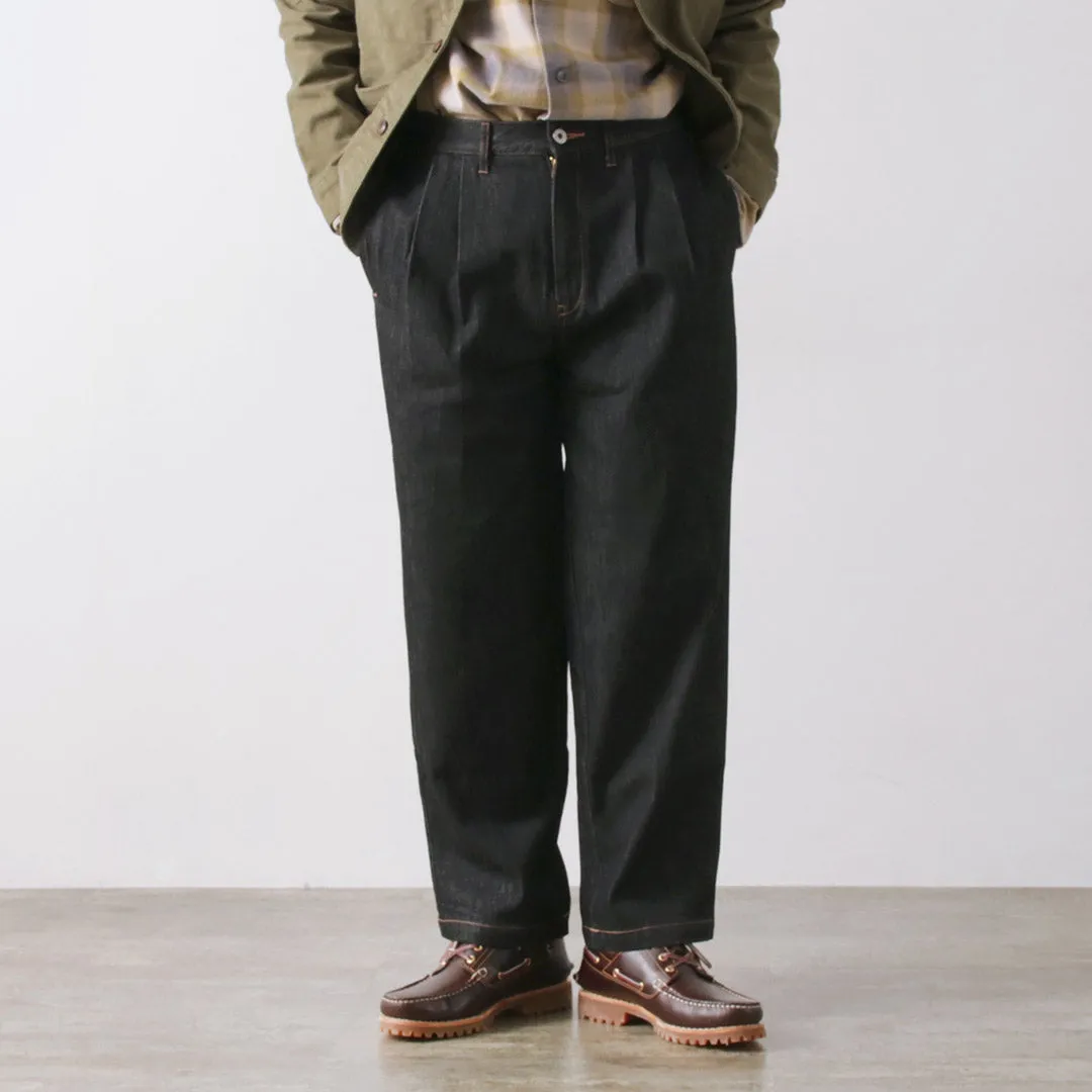 Date Night Summer Vibes Family Style Elegant ILL ONE EIGHTY / Denim 2-tuck pants