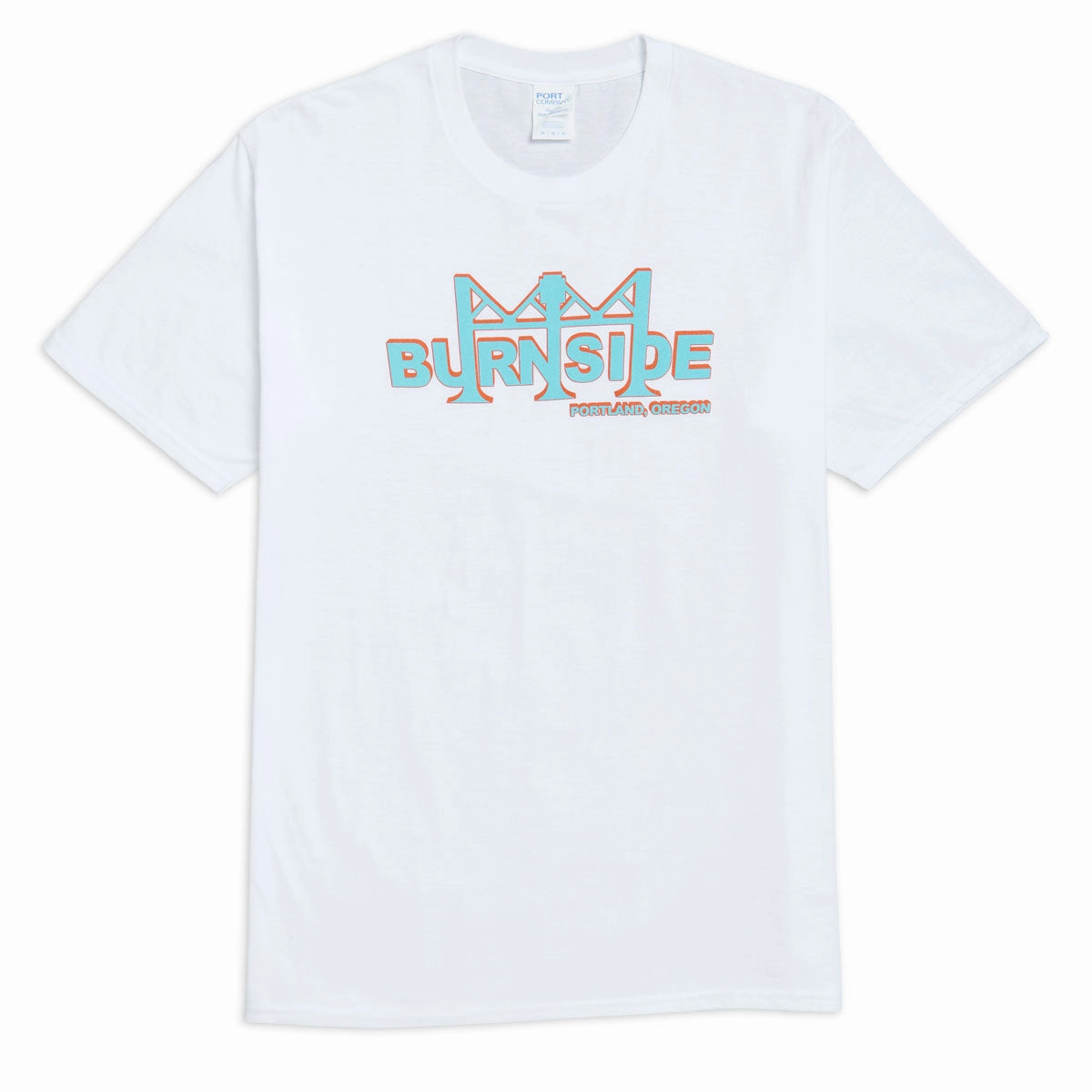 Burnside Official T-Shirt - White/Teal Comfortable texture Weekend Style