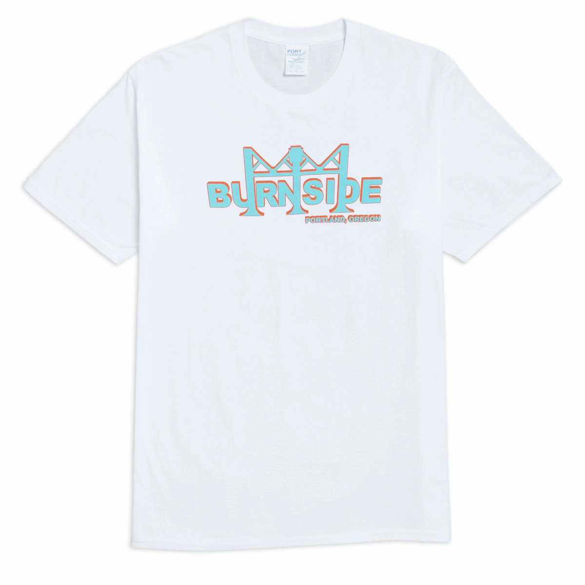 Burnside Official T-Shirt - White/Teal Modern and Soft