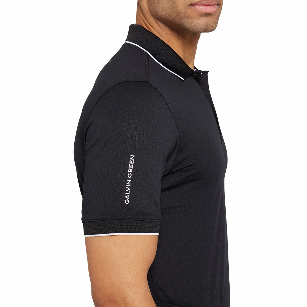 insulated Anti Pill Surface Galvin Green Marty Polo Shirt - Black