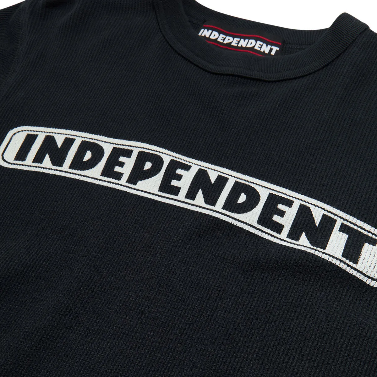 Trendy Apparel Premium Finish Independent Bar Logo Long Sleeve Thermal Shirt - Black 2025
