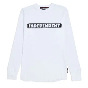 Independent Bar Logo Long Sleeve Thermal Shirt - White Work From Home