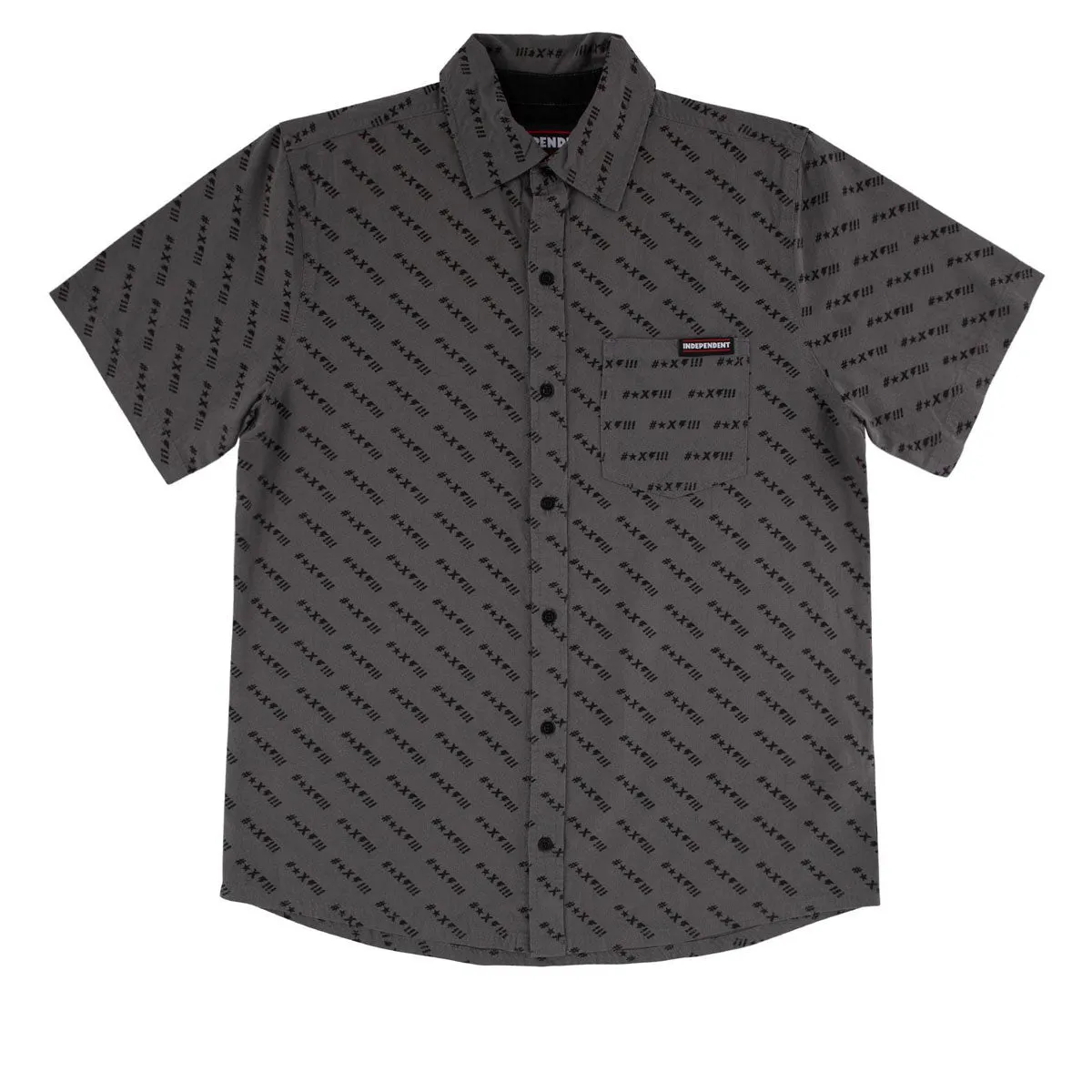 Anti Cling Fabric Independent Exclamation Party Shirt - Smoke Grey