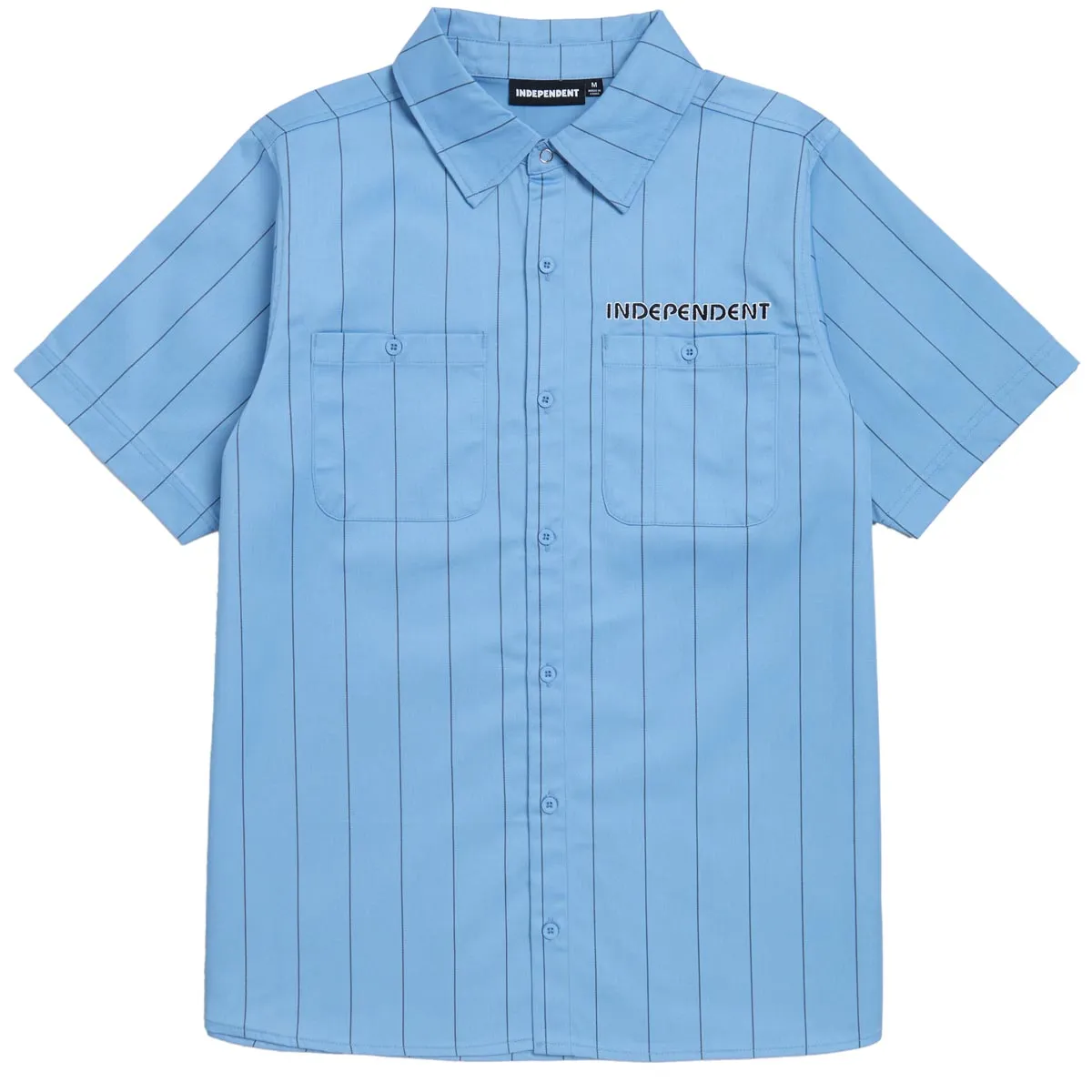 Independent Union Work Shirt - Work Blue w/Stripe Embellished Neckline