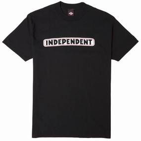 Flattering Design Independent Bar Logo T-Shirt - Black