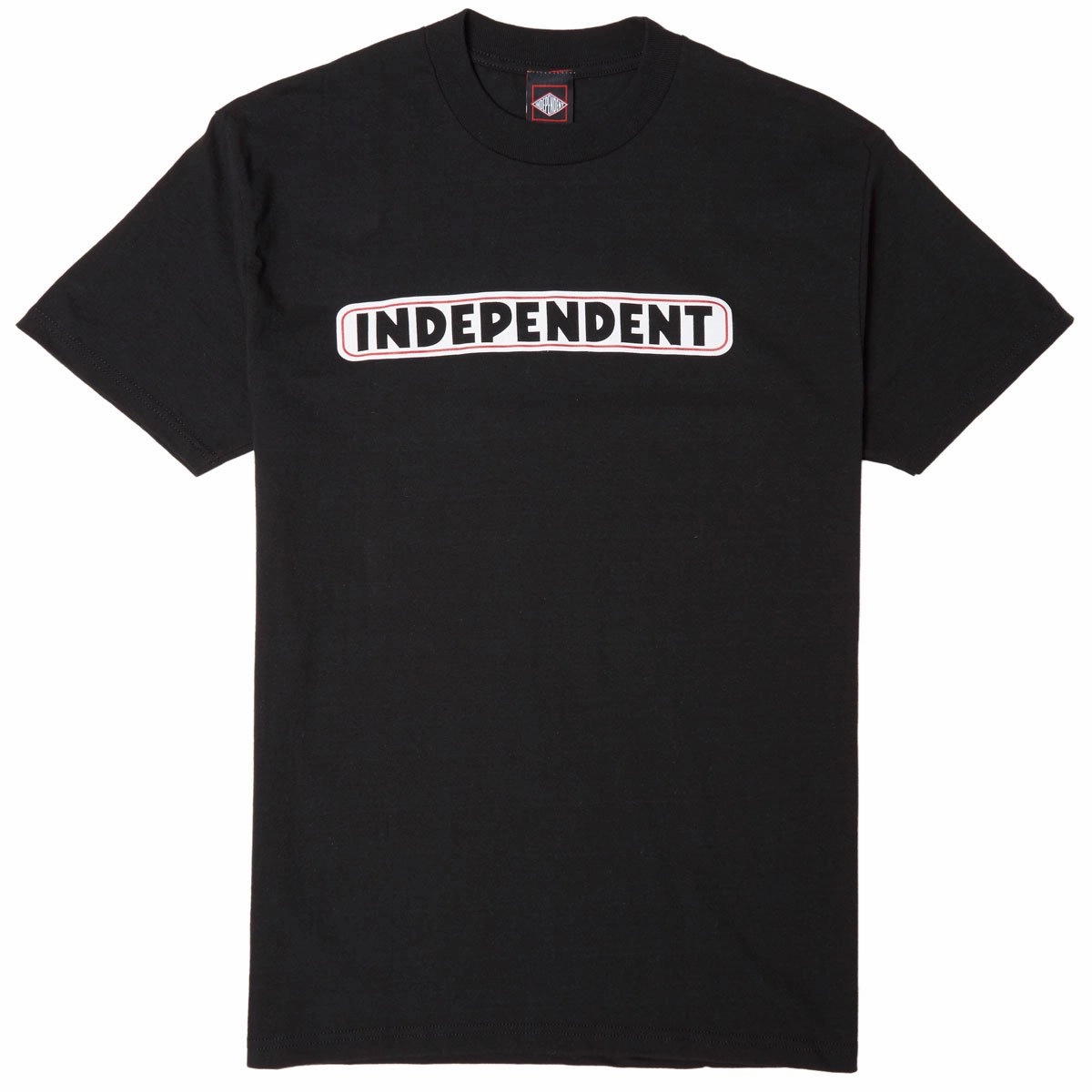 Flattering Design Independent Bar Logo T-Shirt - Black