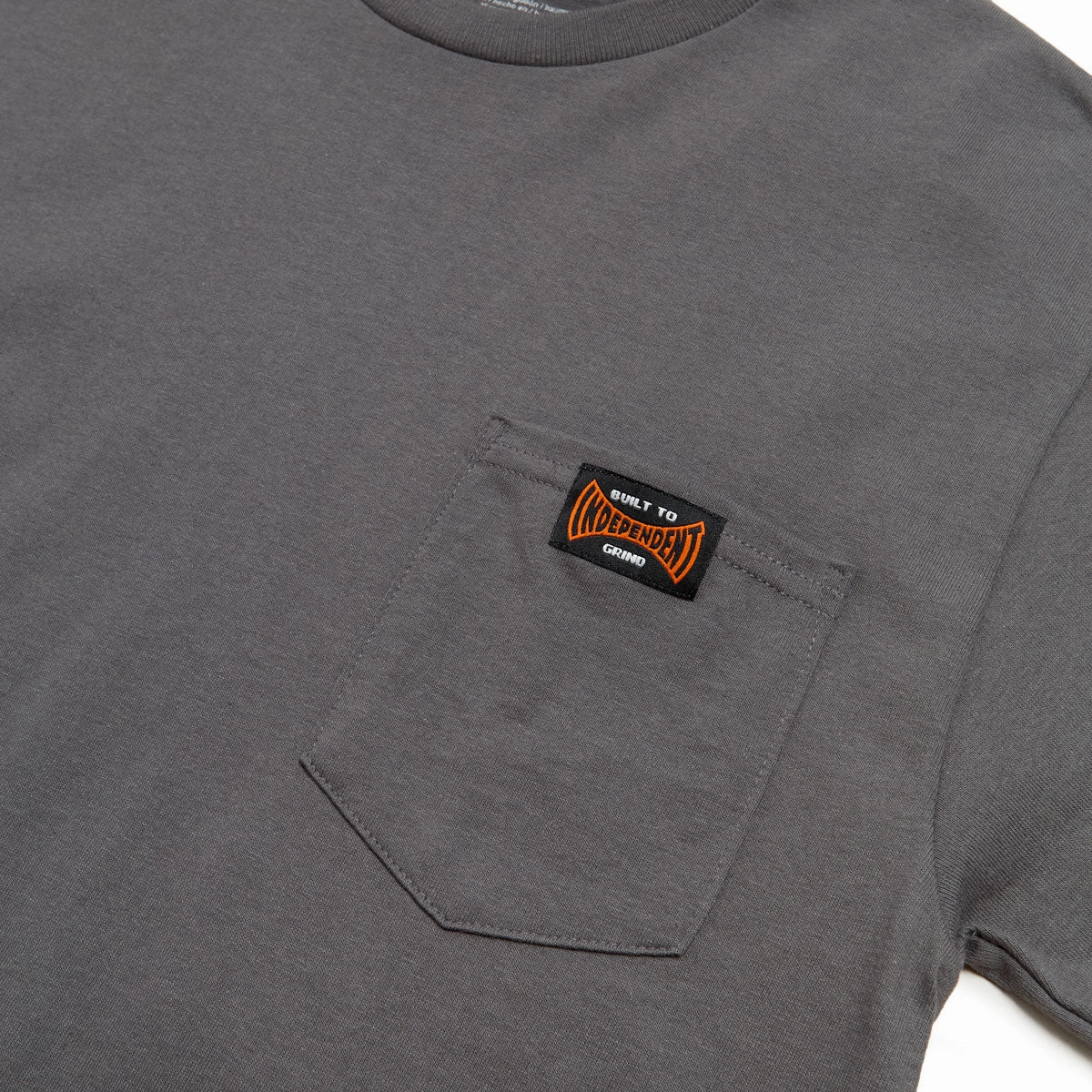 Independent Built To Grind Pocket T-Shirt - Charcoal Minimalistic Wear