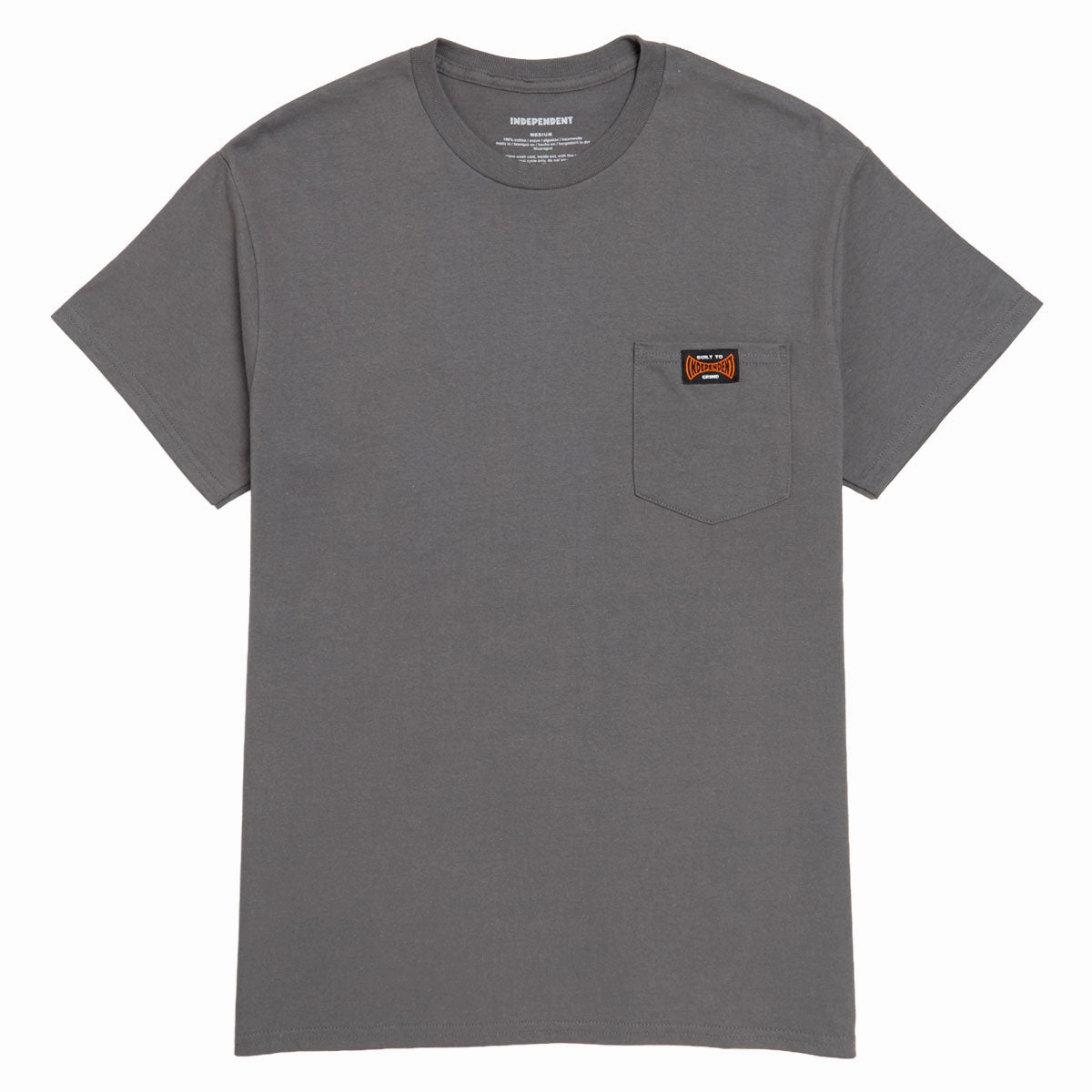 Independent Built To Grind Pocket T-Shirt - Charcoal Travel Light Comfy Top