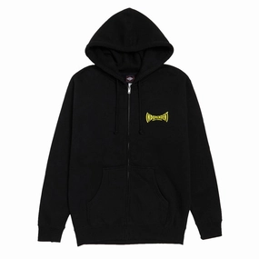 Street Look Wear Yoga wear Independent Manufactured Span Zip Up Hoodie - Black