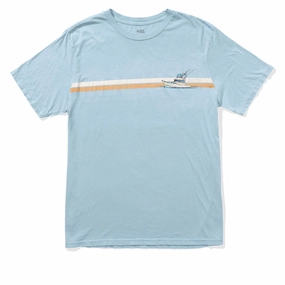 Stylish and Cozy Daily Trend Look Salty Crew Schooner Vintage T-Shirt - Blue Fog