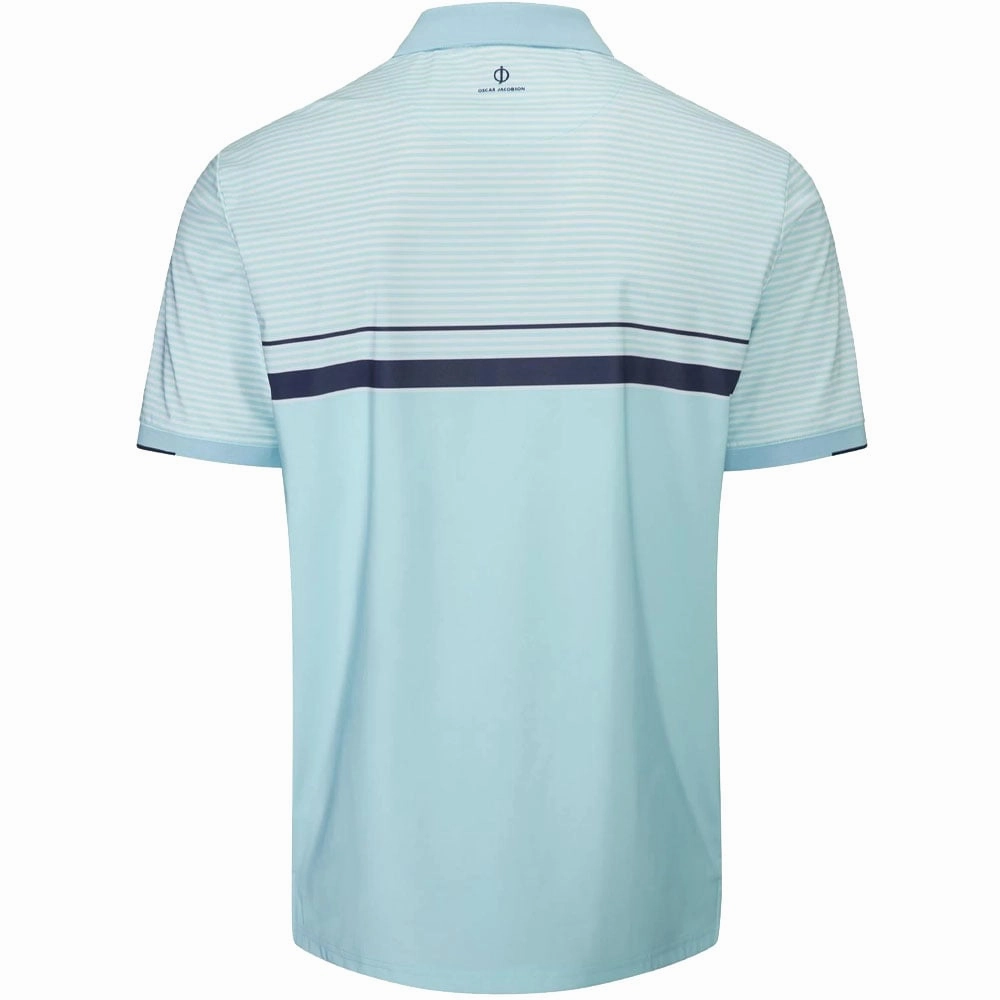Oscar Jacobson Chalfort Polo Shirt - Cool Blue/Navy Smart Casual Soft and Relaxed