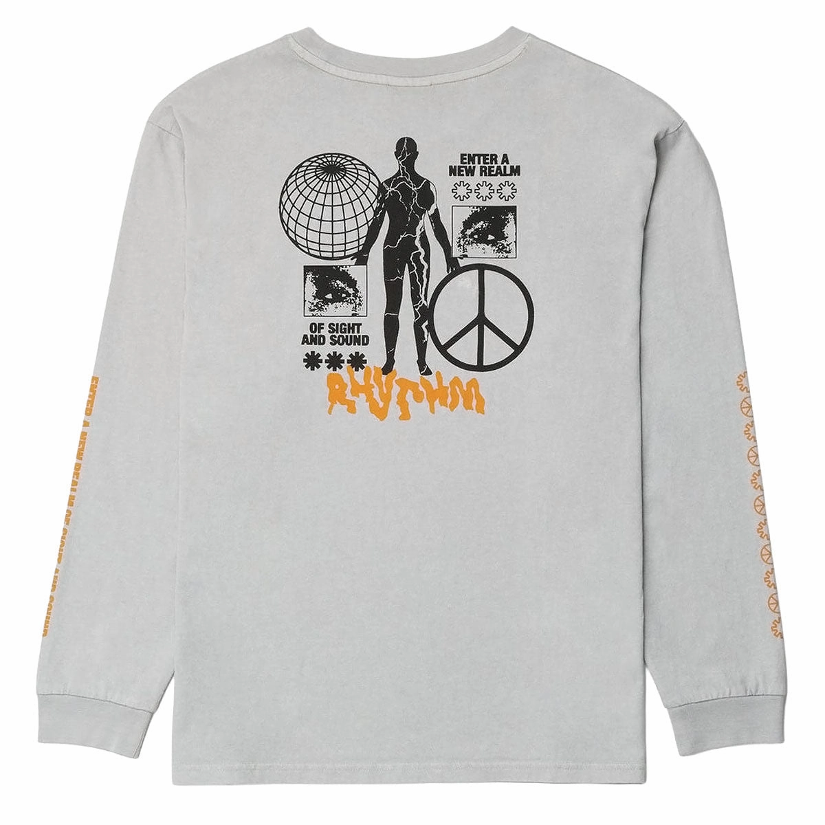 Rhythm New Realm Vintage Long Sleeve T-Shirt - Stone Sublimation Resistant Fabric