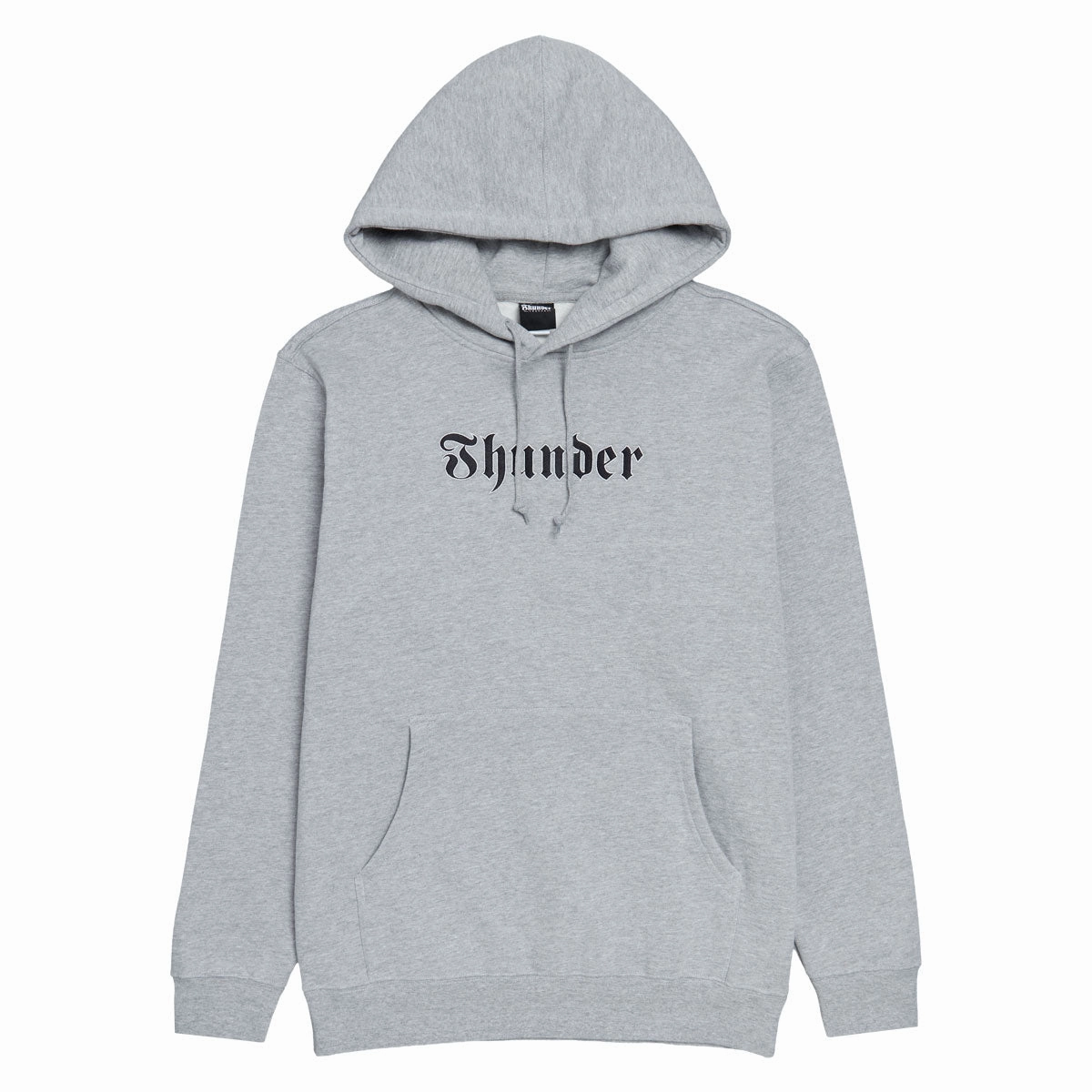 checkered pattern Thunder Script Hoodie - Heather Grey/Black Embroidery