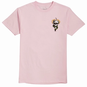 Powell-Peralta McGill Skull And Snake T-Shirt - Light Pink Casual Wearable Layered Collar Structure