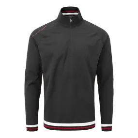 Oscar jacobson Ramsey 1/2 Zip Windproof Jacket - Black Elasticated Waistband Microfiber texture