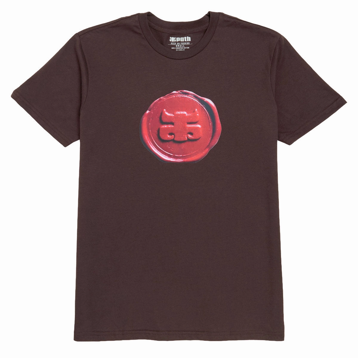 Sleek Layer IPath Wax Logo T-Shirt - Brown