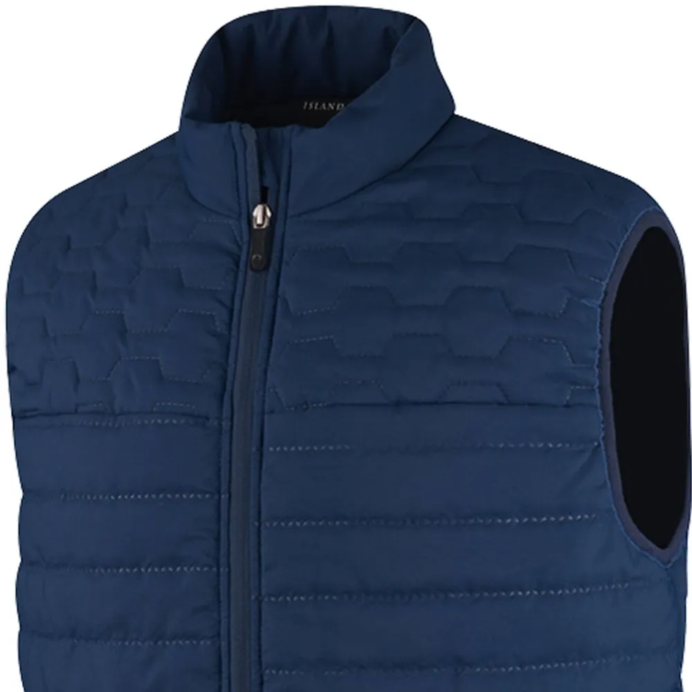 border Island Green Heat Weld Padded Gilet - Navy