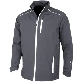 Island Green Waterproof Full Zip Jacket - Charcoal/White Zip Pockets Day To Day