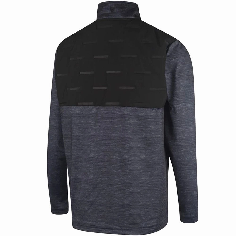 Island Green 1/4 Zip Pullover with Padded Yoke - Charcoal Marl/Black product festival wear fun