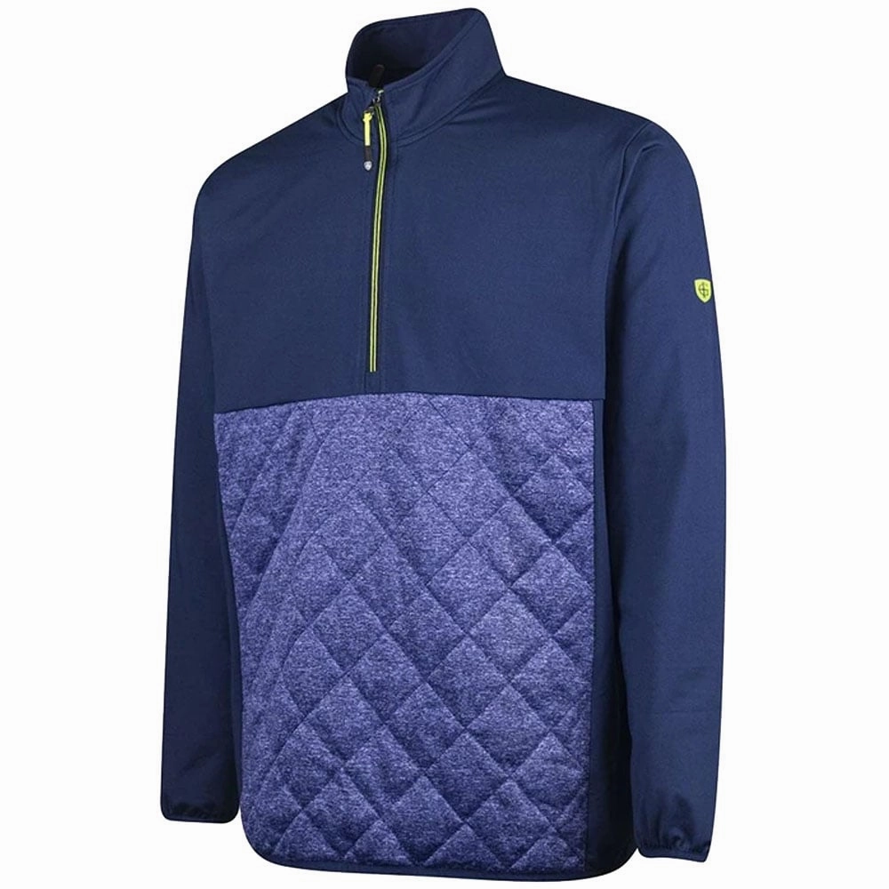 Chill Wearable Spring Wear Island Green 1/4 Zip Wind Jacket - Navy/Marine Marl/Lime